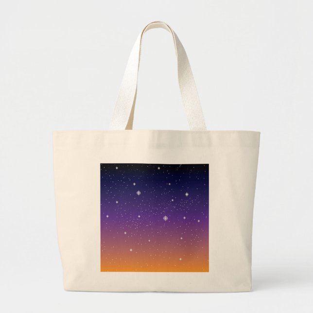 Lila och Guld Starry Sunset Himlar Jumbo Tygkasse (Framsidan)