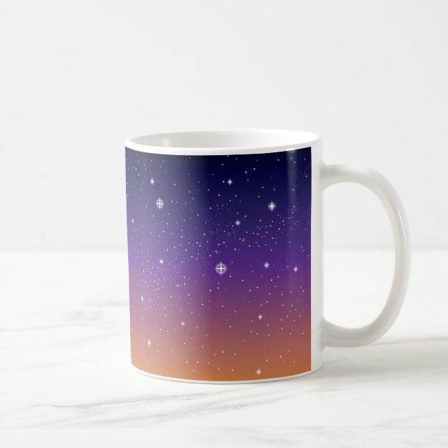 Lila och Guld Starry Sunset Himlar Kaffemugg (Höger)
