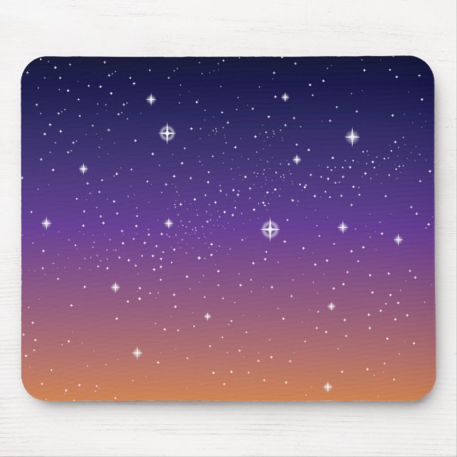 Lila och Guld Starry Sunset Himlar Musmatta (Framsidan)