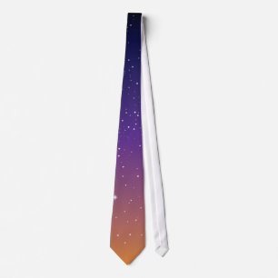Lila och Guld Starry Sunset Himlar Slips