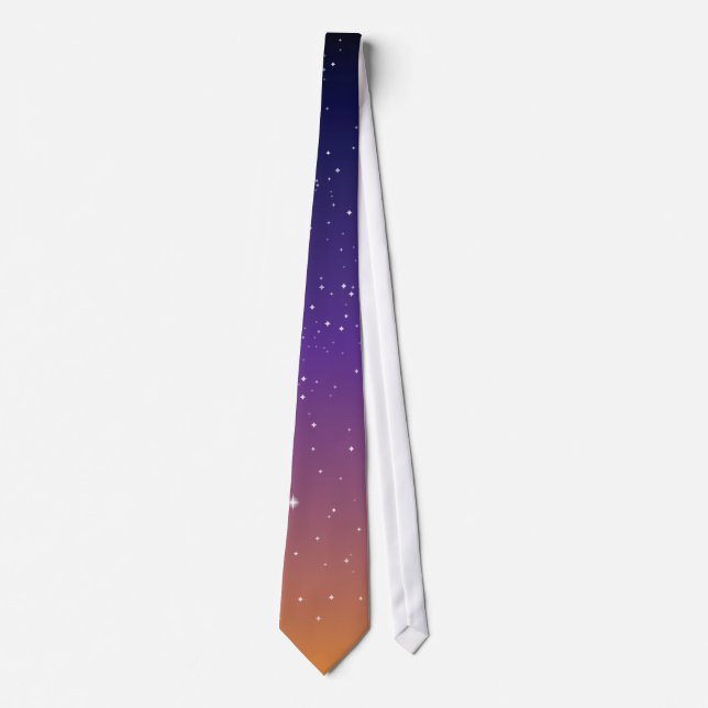 Lila och Guld Starry Sunset Himlar Slips (Framsida)