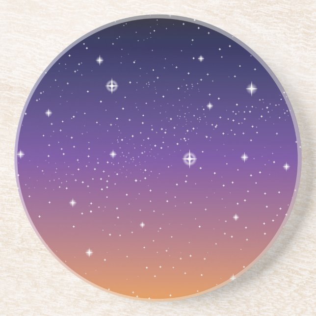 Lila och Guld Starry Sunset Himlar Underlägg Sandsten (Framsidan)
