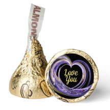 Lila och Guld Swirl Fractal Heart | Kärlek You