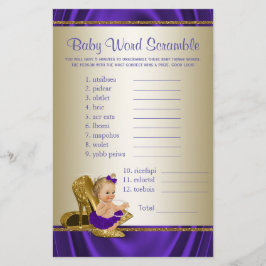 Lila och Guld Tjej Baby Shower Spel