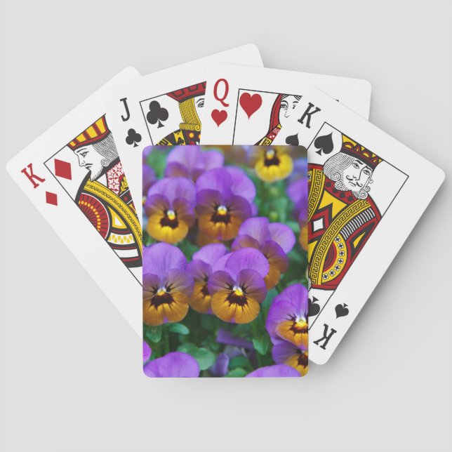 Lila och gulda penséer casinokort (Baksidan)