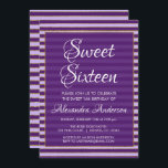 Lila och guldfeta Rand Sweet 16 Birthday Inbjudningar<br><div class="desc">Lila och guldblomma i Rand Sweet sixteen Födelsedagsfest inbjudan under en sextonde födelsedagsfest firande. Denna inbjudan är perfekt för en Violet Lila Girly Sweet 16-Födelsedagsfest. Kontakta designern om du vill ha anpassade matchande objekt.</div>