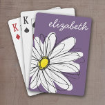 Lila och Gult Anpassningsbar för vimatisk Daisy Spel Kort<br><div class="desc">En namn,  ett monogram eller en annan anpassningsbar biet. Om du vill flytta runt bilden klickar du på knappen Anpassa för att göra ändringar.</div>
