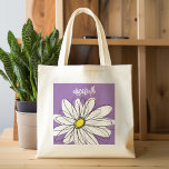 Lila och Gult Anpassningsbar för vimatisk Daisy Tygkasse<br><div class="desc">En namn,  ett monogram eller en annan anpassningsbar biet. Om du vill flytta runt bilden klickar du på knappen Anpassa för att göra ändringar.</div>