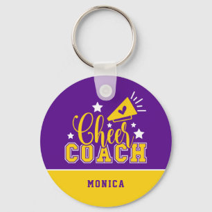 Lila och Gult av cute Cheer Coach-Personlig Nyckelring