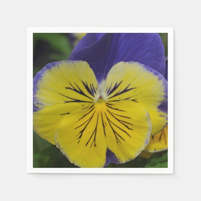 Lila- och gult-blomma pappersservett (Framsidan)
