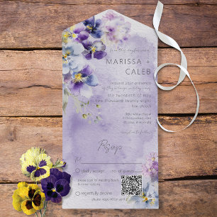 Lila och Gult Blommigt Modern QR-kod