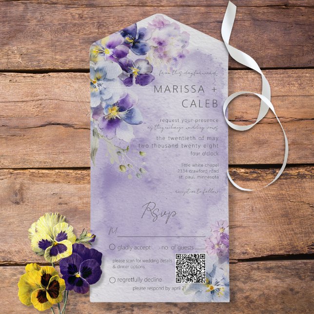 Lila och Gult Blommigt Modern QR-kod (Skapare uppladdad)