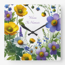 Lila- och gult-blommor anpassa text