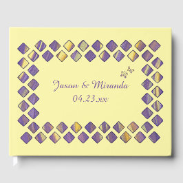 Lila och Gult Butterflies Bröllop Guestbooks Gästböcker