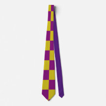 Lila och Gult Checker Mönster Neck Tie