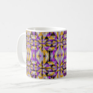 Lila och Gult Diamond Tribal Kaffemugg