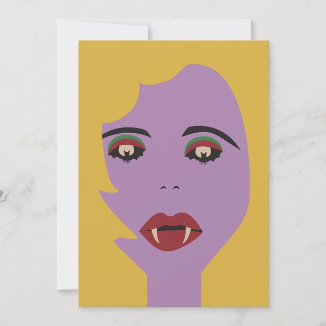 Lila och Gult Fladdermus Öga Vampyre Chick Vintage (Framsida)