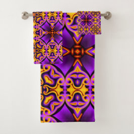 Lila och Gult för badplatshållaruppsättning