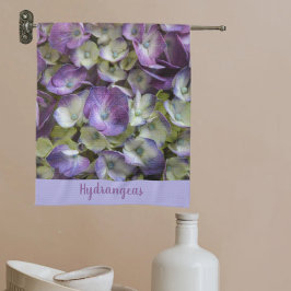 Lila och Gult Hydrangea Botanisk Blommigt Kökshandduk