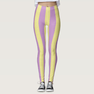 Lila och gult i mönster leggings