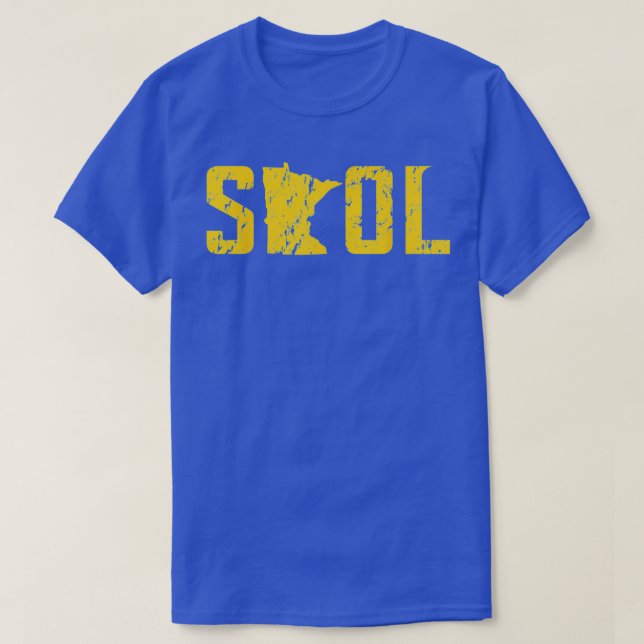 Lila och Gult i stressad Vintage T Shirt (Design framsida)