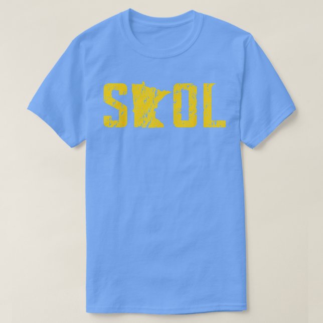 Lila och Gult i stressad Vintage T Shirt (Design framsida)