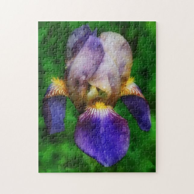 Lila och Gult Iris Artistic Flower Puzzle Pussel (Vertikal)