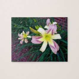 Lila och Gult Lily Puzzle Pussel