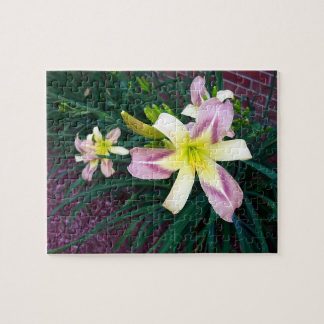 Lila och Gult Lily Puzzle Pussel (Horisontell)