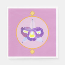 Lila och Gult Orchid Papper