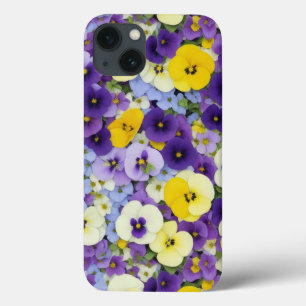 Lila och Gult Pansy Flowers Telefonväska