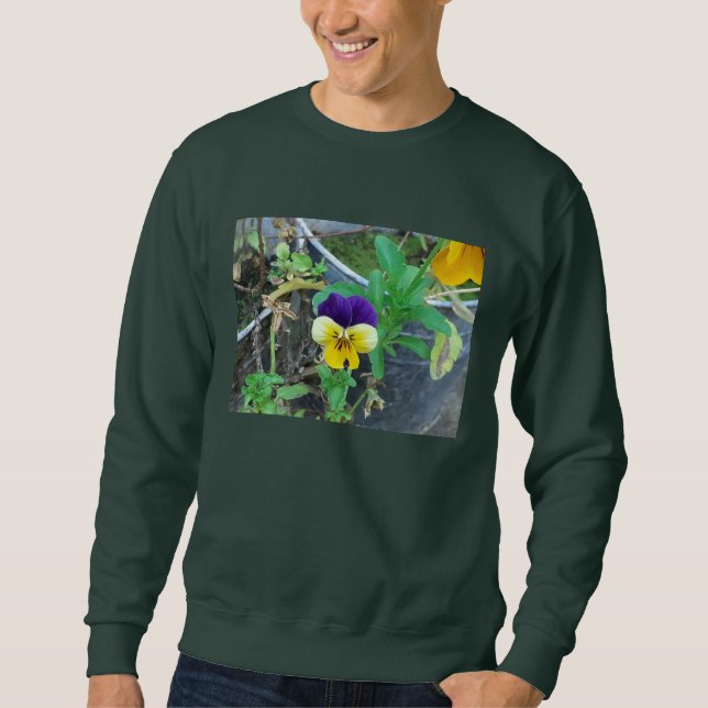 Lila och Gult Pansy Sweatshirt (Framsida)