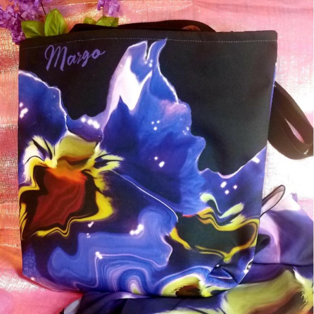 Lila- och Gult-passion mot vägspärr Tygkasse (Purple and Yellow Passion Tote Bag With Matching Scarf)