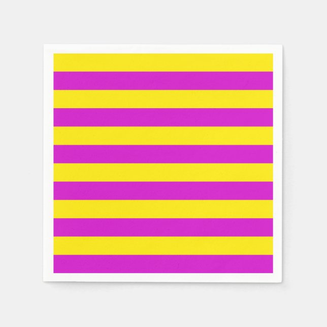 Lila och Gult Rand Design Pappersservett (Framsidan)