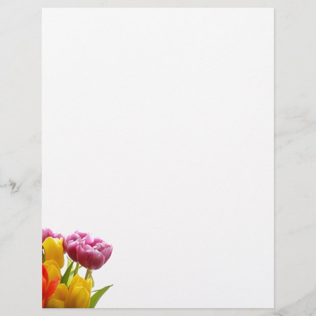 Lila och Gult Tulips Letterhead (Framsida)