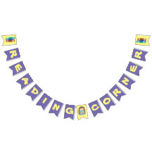 Lila- och gultens hörnbanderoll för läsning