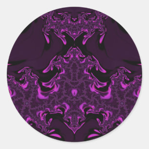 Lila och hett, fluoro Rosa~ Classic Round Sticker Runt Klistermärke