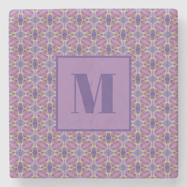 Lila och lavendel Initial stenko Stenunderlägg (Framsidan)
