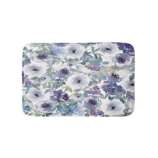 Lila och Lavender Blommigt Bath Mat Badrumsmatta