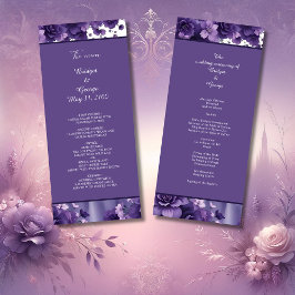 lila och Lavender Blommigt Bröllop Aesthetic Program