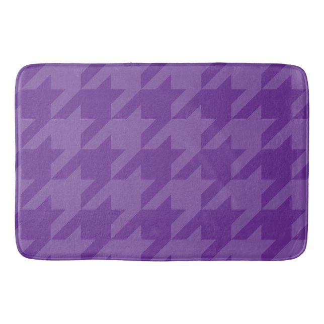 Lila och Lavender Houndstooth Badrumsmatta (Framsidan)