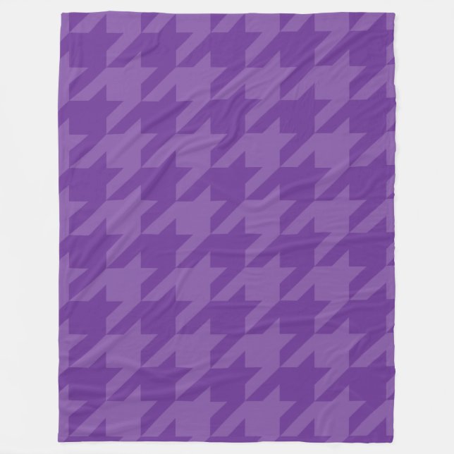 Lila och Lavender Houndstooth Fleecefilt (Framsidan)