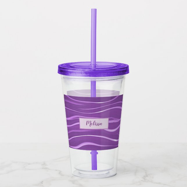 Lila och Lavender Rand Take Away Mugg (Framsida)