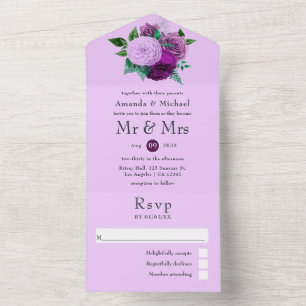 Lila och Lilac Blommigt Bröllop alla i en enda inb