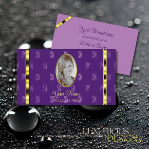 Lila och Lilac med Photo Chic Patterned Brev Visitkort
