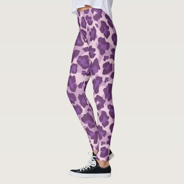 Lila och lilak leopard leggings (Vänster)