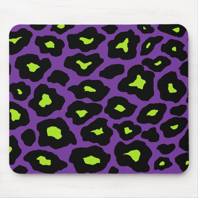 Lila och Lime Leopard Musmatta (Framsidan)