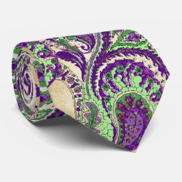 Lila och Lime Paisley Bröllop Tie Slips