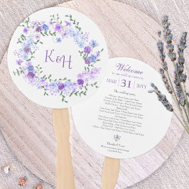 Lila och ljusblå rosenkrans bröllop