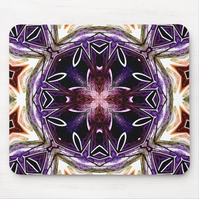 Lila och Magenta Cosmic Kaleidoscope Mönster Musmatta (Framsidan)